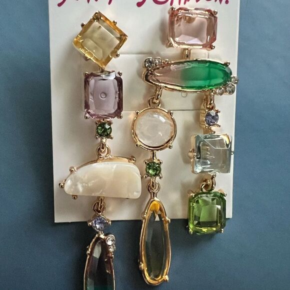 ๐โBetsey Johnson Multicolor Mismatched Drop Dangle Earrings ๐ - Picture 4 of 6